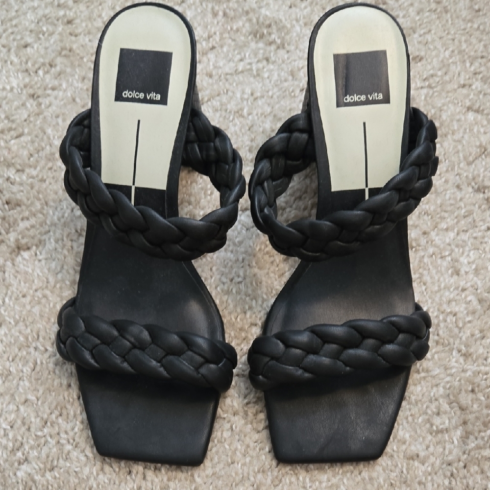 Dolce Vita Black Braided Mules